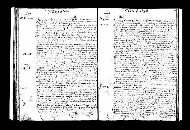 Rippington (Walsnigham) 1604 Marriage Record
